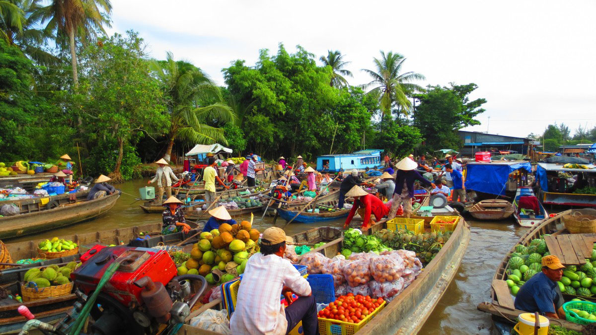 Floating Markets in Mekong Delta