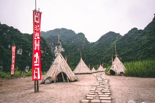 Tribal Village in Kong Skull Island Movie in trang an landscape complex