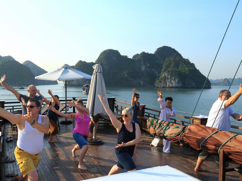 Morning Tai Chi in Halong Bay Vietnam, Vietnam Travel, Cozy Vietnam Tours