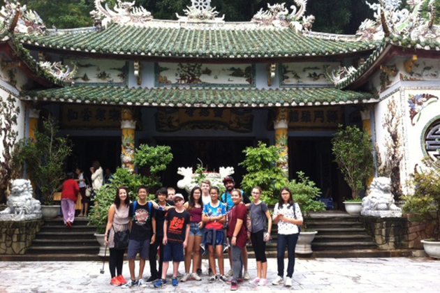 School group visit Ling Ung Pagoda, Danang