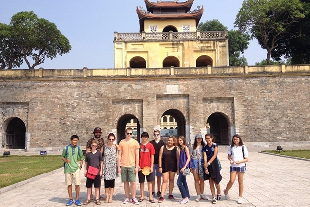 Group of students in Thang Long Imperial City