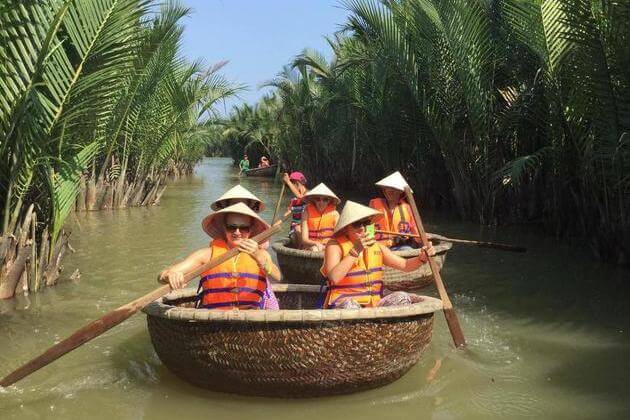 Vietnamese bamboo basket boat tour, Cozy Vietnam Travel, Hoi an Tours