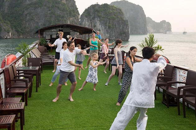 Tai Chi Lesson in Halong Bay, Halong Bay Travel Guide, Cozy Vietnam Travel