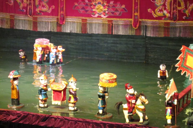 Water puppet show at Thang Long Water Puppet Theatre, Hanoi